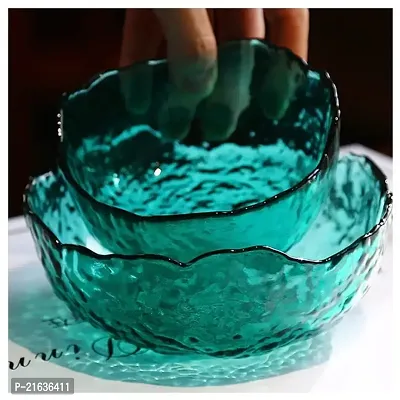 Iceberg Green Salad Glass Bowl/Serving For Dining Table, Pasta,Cereal,Salad, Cake, Potpourri Mixing Dinning Table Unique Design Bowl -Iceberg Glass Bowl 7 Inch-thumb4