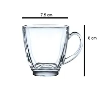 Square Glass Cappuccino Cups With Handle 140 Ml Coffee Glasses For Specialty Coffee Drinks Latte Cafe Mocha And Tea Set Of 6-thumb2
