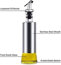 Oil Dispenser Bottle Premium Glass Stainless Steel Oil Vinegar Dispenser Pouring Spouts Soy Sauce Container For Kitchen-thumb1