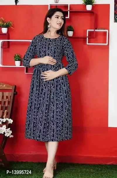 Elegant Grey Printed Rayon Kurta For Women-thumb0