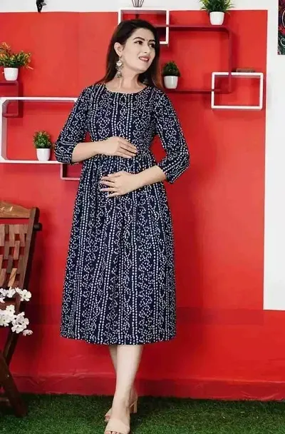 Stylish rayon A-Line Printed Kurti