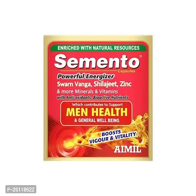 AIMIL Semento Capsules Promotes Stamina and Performance Supports Sexual and Vascular Health Increases Vigour And Vitality (Pack of 1)