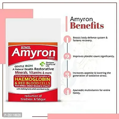 AIMIL Amyron Multivitamins Tablet for Men And Women with 34 Ingredients for All Age Reduce Tiredness And Fatigue Improves Haemoglobin Level - 30 Tablets