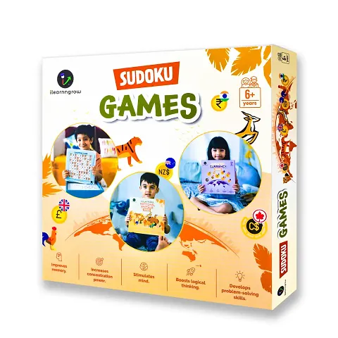 Sudoku for 3-6 Years;  Fun Activity For Kids, Animal Sudoku - Puzzle Board Game For Kids