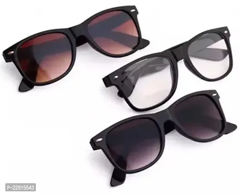 Fabulous Multicoloured Plastic Aviator Sunglasses For Men Pack Of 3-thumb0
