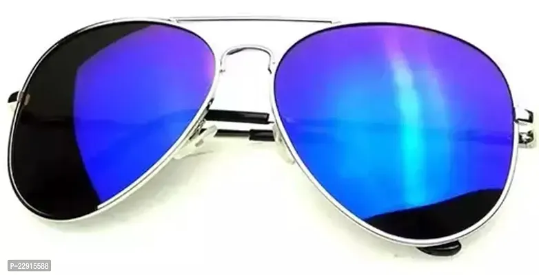 Fabulous Blue Metal Aviator Sunglasses For Men Pack Of 1