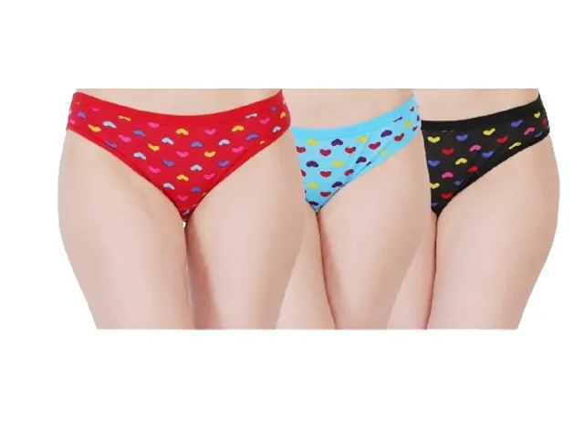 Comfortable Cotton Printed Panties For Women- Pack Of 3