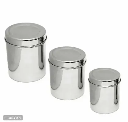 Steel Kitchen Container Set of 3 Pieces size 500ml 1000ml 1600 ml-thumb0