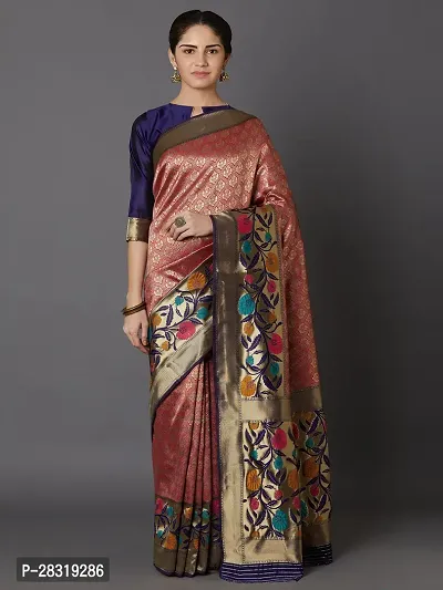 SHAVYA Self DesignWoven Banarasi Saree For Women Multicolor Color-thumb0