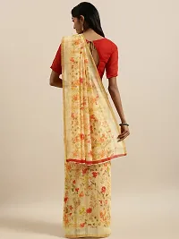 Classic Linen Printed Saree with Blouse piece-thumb1