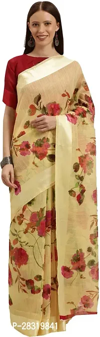 Shavya Printed Bollywood Linen Saree (Yellow)
