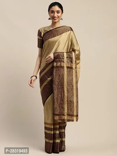 Shavya Self Design Bollywood Art Silk Saree (Brown)