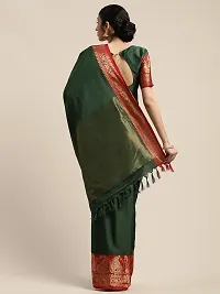 Shavya Paisley Bollywood Art Silk Saree (Dark Green)-thumb1