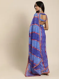 Shavya Printed Leheria Georgette Saree (Dark Blue)-thumb2