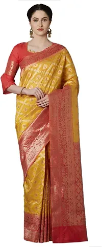 Attractive Cotton Blend Saree with Blouse piece 