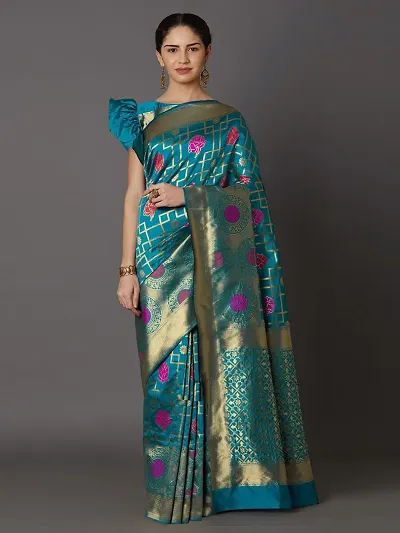 New In Silk Blend Saree with Blouse piece 