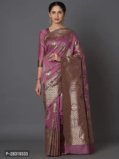 SHAVYA Woven Banarasi Saree For Women Purple Color