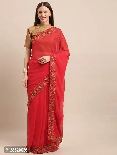 Shavya Embroidered Bollywood Georgette Saree (Red)