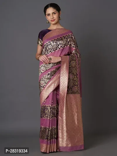 SHAVYA Woven Banarasi Saree For Women Purple Color