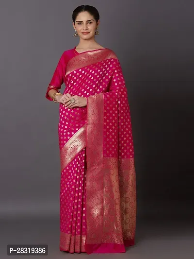 SHAVYA Woven Banarasi Saree For Women Pink Color