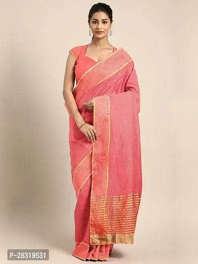 Shavya Printed Bollywood Pure Cotton Saree (Pink)-thumb0