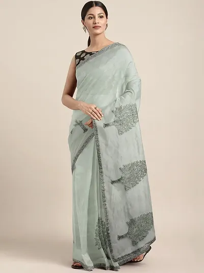 Attractive Net Saree with Blouse piece 