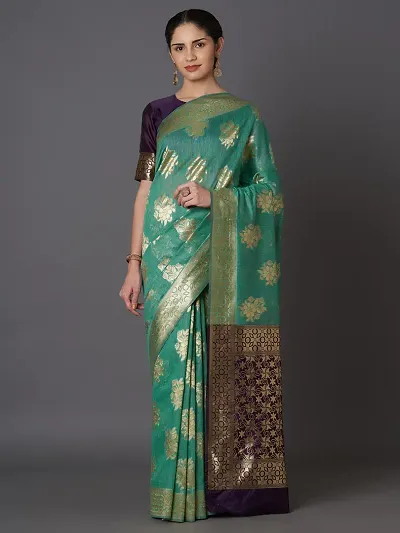 Trending Cotton Silk Saree with Blouse piece 