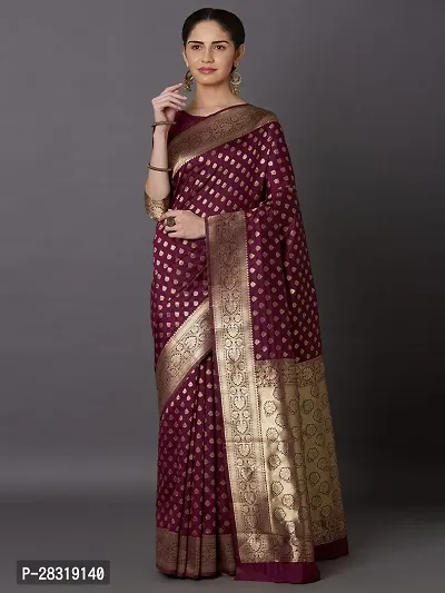 SHAVYA Woven Banarasi Saree For Women Magenta Color