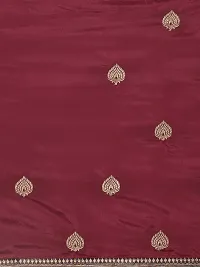 Shavya Embroidered Bollywood Silk Blend Saree (Maroon)-thumb1