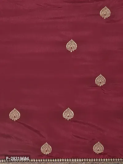 Shavya Embroidered Bollywood Silk Blend Saree (Maroon)-thumb2
