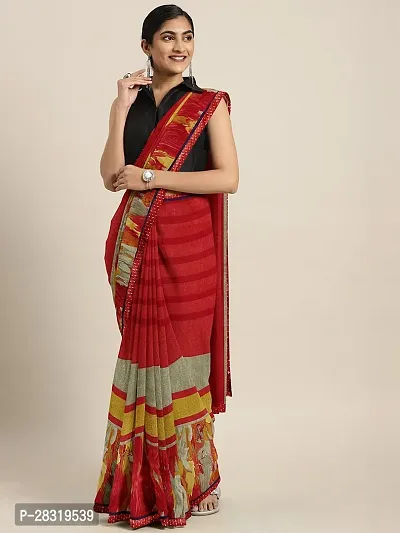 Shavya Printed Bollywood Georgette Saree (Red)-thumb0