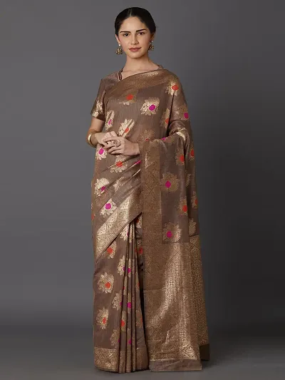 Glamorous Cotton Silk Saree with Blouse piece 