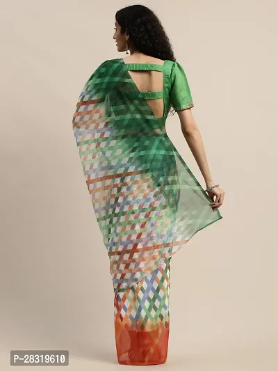 Shavya Checkered Bollywood Georgette Saree (Multicolor)-thumb2