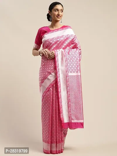 Classic Silk Blend Saree with Blouse Piece for Women