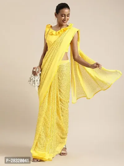 Shavya Embellished Bollywood Georgette Saree (Yellow)-thumb0