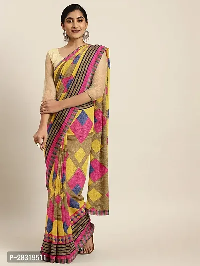 Shavya Printed Bollywood Georgette Saree (Multicolor)