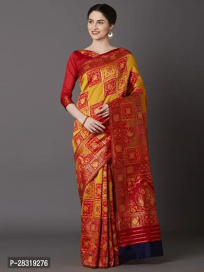 SHAVYA Woven Banarasi Saree For Women Maroon Color