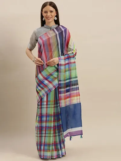 Elegant Linen Saree with Blouse piece 