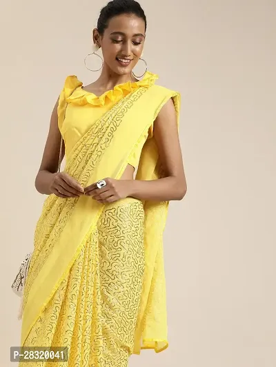 Shavya Embellished Bollywood Georgette Saree (Yellow)-thumb2