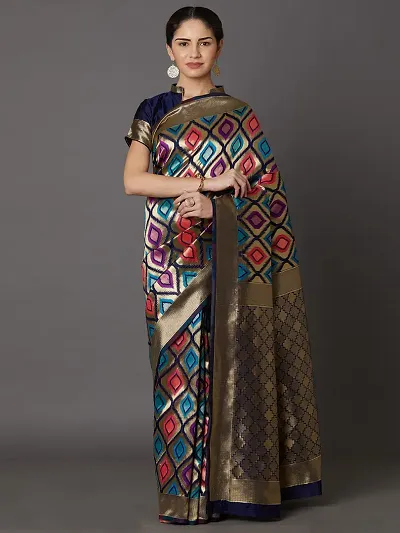 Glamorous Silk Blend Saree with Blouse piece 