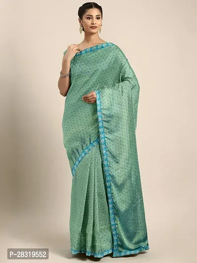 Shavya Self Design Bollywood Silk Blend Saree (Light Green)