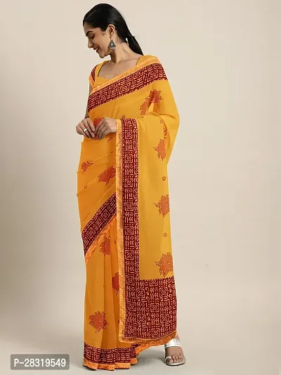 Shavya Printed, Embellished Bollywood Georgette Saree (Yellow)