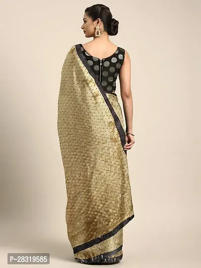 Shavya Embellished Bollywood Silk Blend Saree (Brown)-thumb2