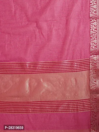 Shavya Woven Bollywood Pure Cotton Saree (Pink)-thumb4