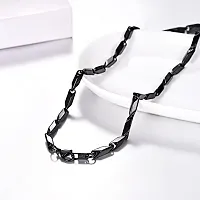 Evordlss Stainless Steel Rice Chain for Men  Boys (Black)-thumb2