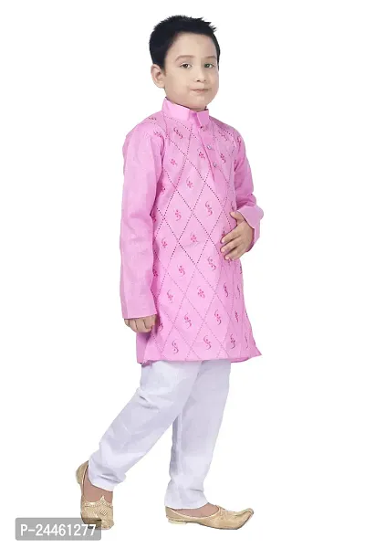 Stylish Fancy Designer Cotton Kurta With Bottom Wear Set For Kids-thumb3