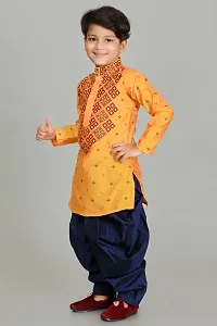 Stylish Fancy Designer Dupion Silk Kurta With Bottom Wear Set For Kids-thumb3