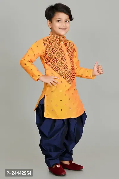 Stylish Fancy Designer Dupion Silk Kurta With Bottom Wear Set For Kids-thumb3