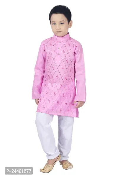 Stylish Fancy Designer Cotton Kurta With Bottom Wear Set For Kids-thumb0