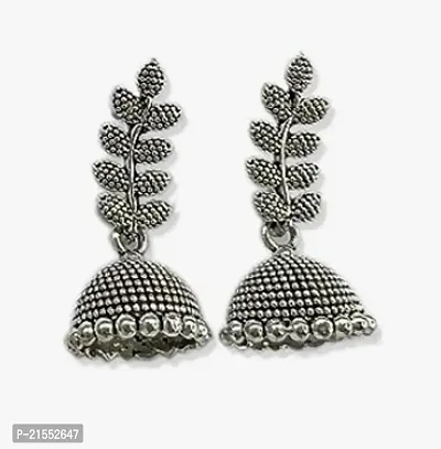 Elegant Floral Alloy Metal Jhumkas-thumb0